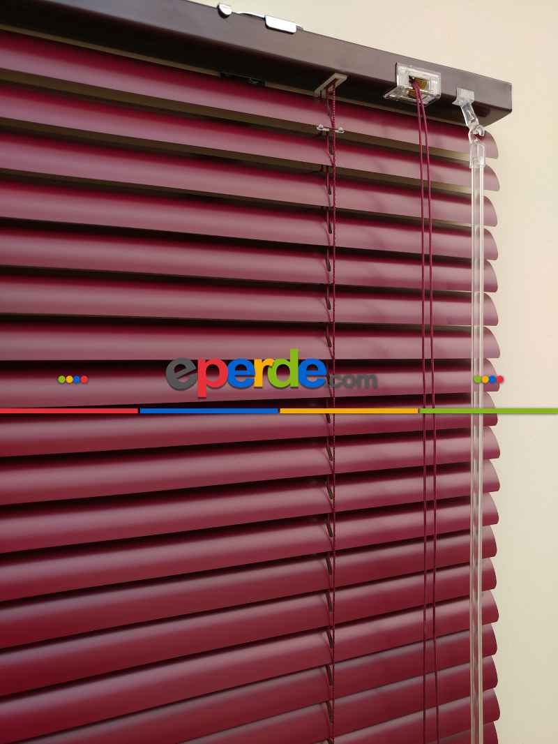 Bordo - Alüminyum Jaluzi Perde - 25mm Kalınlığında- Bordo