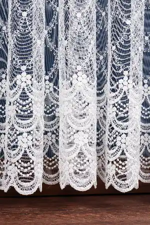 Balık Ağı Brode İşlemeli Tül Perde