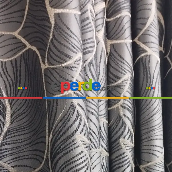 Yatak Odası - Geniş Enli Jakarlı Dokuma Salon Yatak Odası Lüks Perdeler 8 Renk Seçenekli