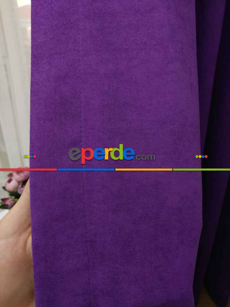 Mor Düz Fon Perde - Mor