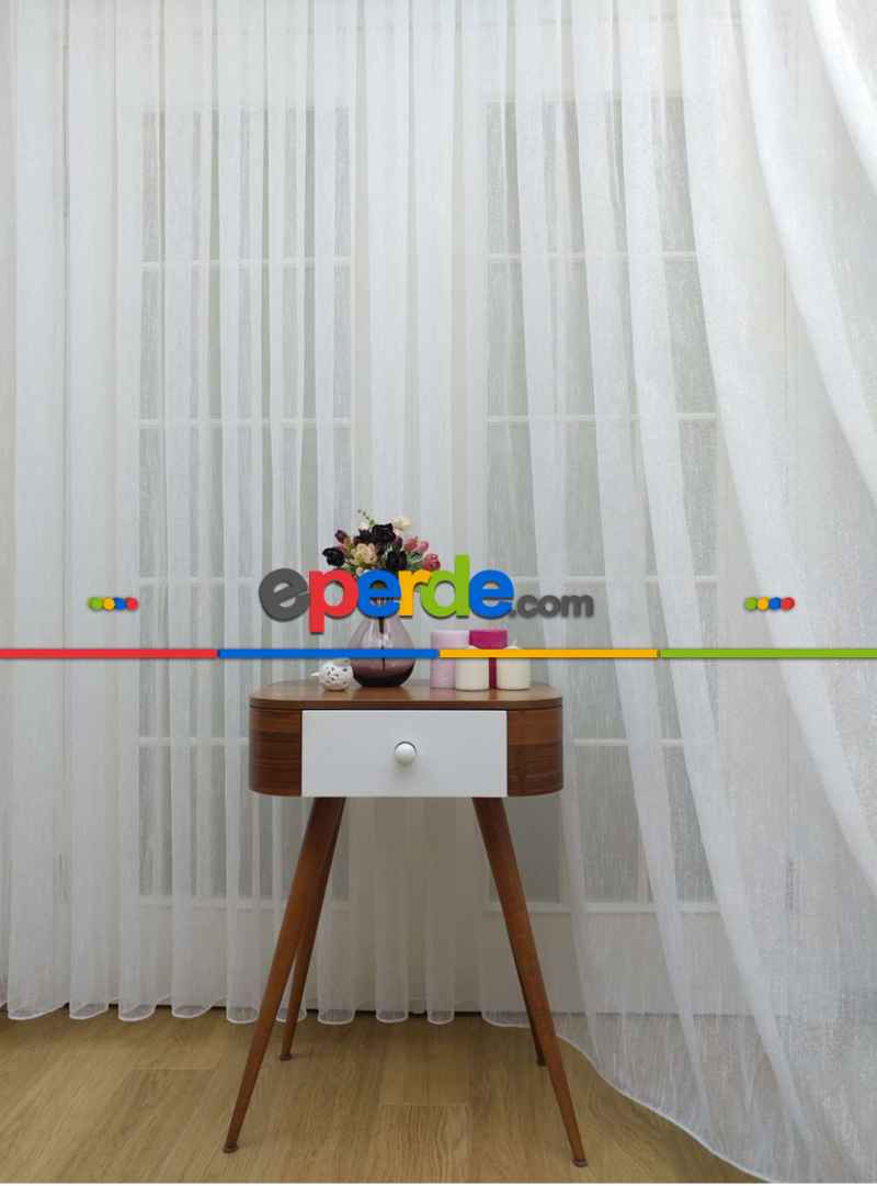 Salon Tül Çise Şantuk Ekru Tül - Kurşunlu Tül