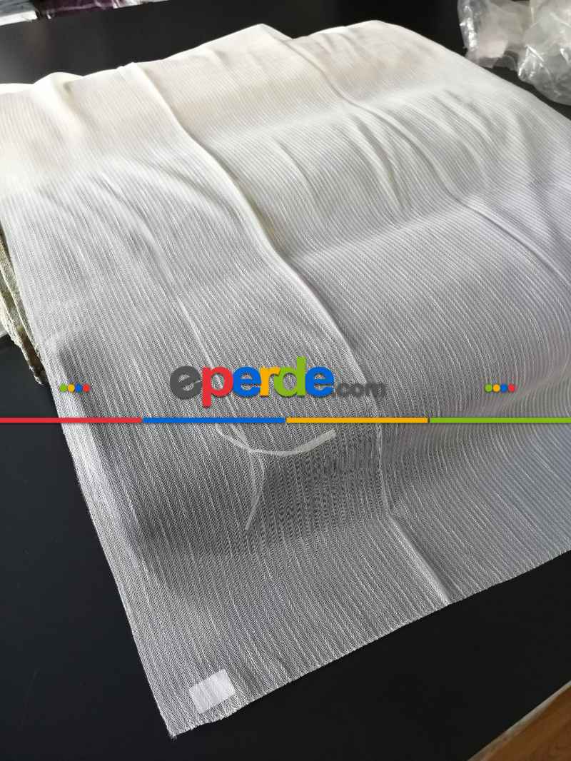 Balık Sırtı Serpme İzmir Serisi Tül - Ekru