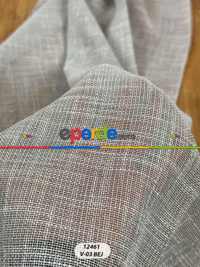 Simli Özel İplik Doğal Doku Düz Tül Perde - Özel Dokuma Ağır Gramajlı Premium