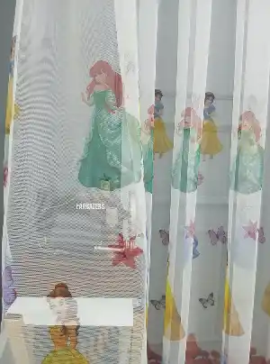 Çocuk Odası Renklli Prenses Rengarenk Kız Çocuk Odası Tül Perde