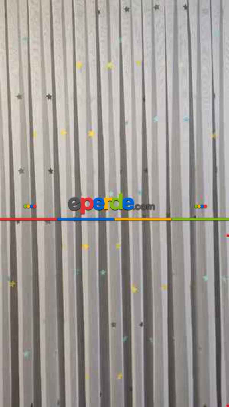 Bebek Odası Tül Perde - Renkli Yıldızlı Çocuk Odası Tül Perde