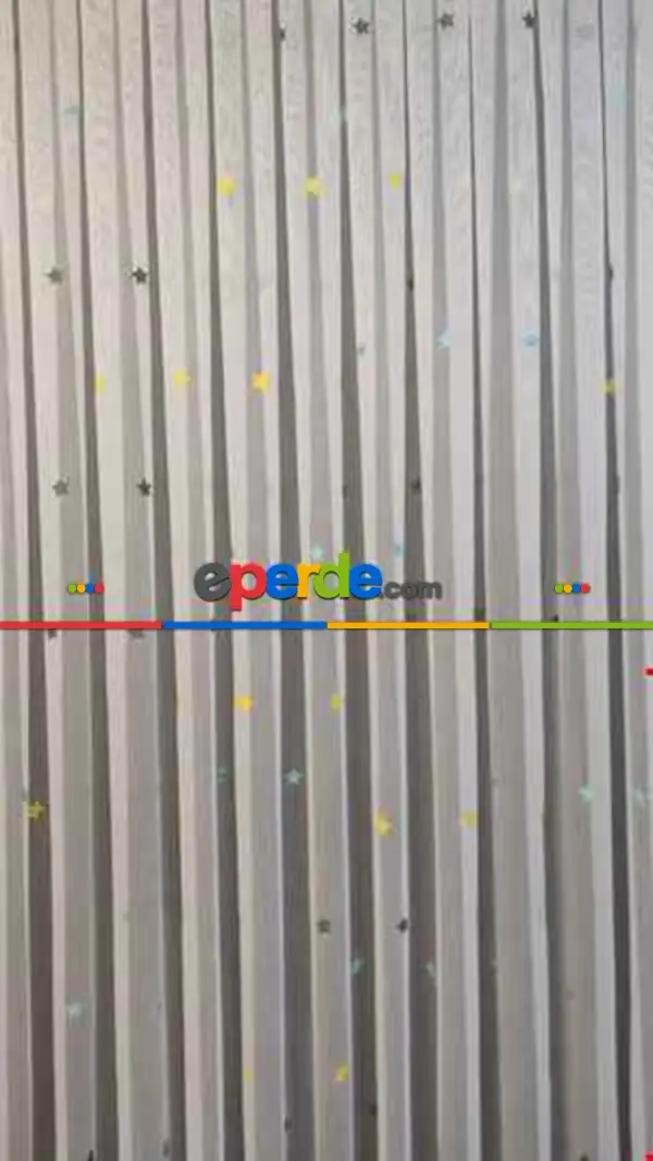 Bebek Odası Tül Perde - Renkli Yıldızlı Çocuk Odası Tül Perde