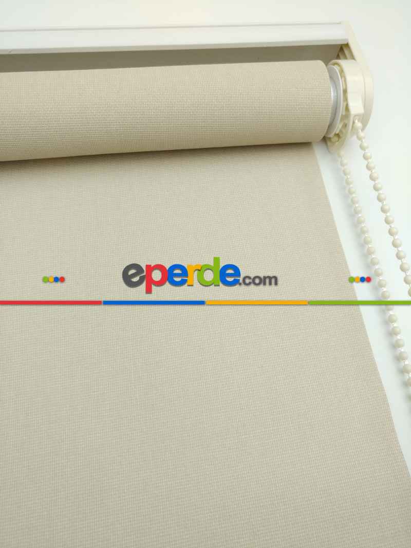 Oturma Odası Stor Perde - Stor Perde Panama Mat Serisi (pvc Kaplama) Kalın Dokulu- Bej