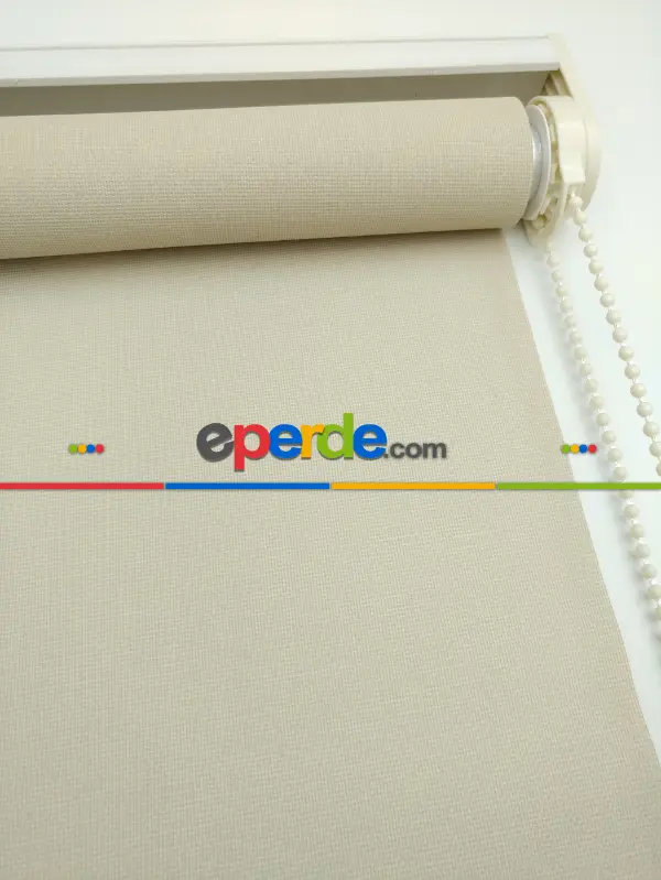 Salon Stor Perde - Stor Perde Panama Mat Serisi (pvc Kaplama) Kalın Dokulu- Bej