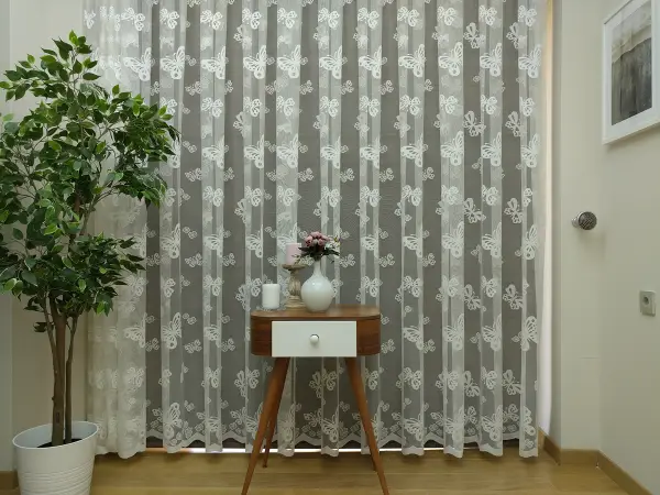 Çocuk Odası Tül Perde - Kelebek Tül Perde- Ekru