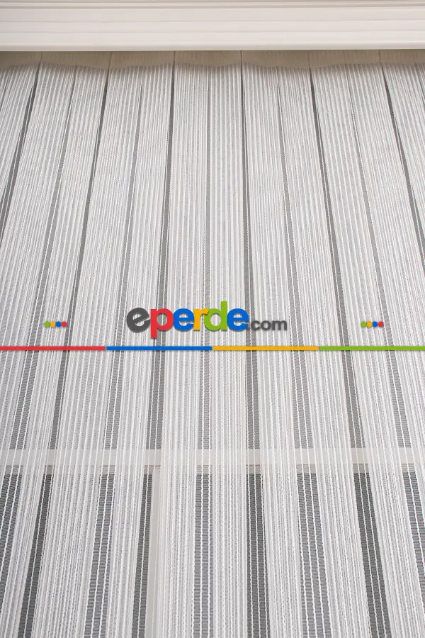 Salon - Özel Sık Zincir Tül Perde - Ekru