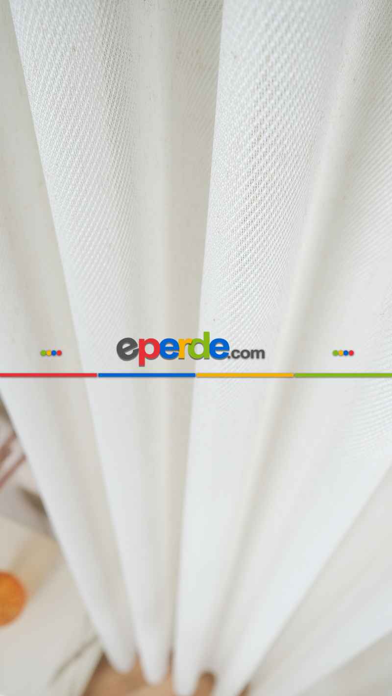 Ekru Sütlü Kahve Kırçıllı Tül Perde, Ağır Gramajlı Premium Seri, Kurşunlu Etek