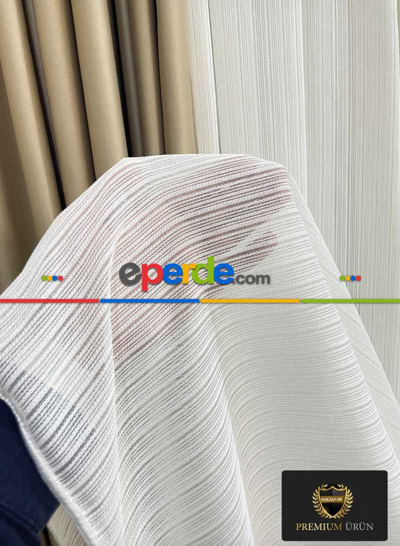 Yatak Odası - Premium Simli Pırlanta Ağır Gramajlı Dökümlü 1/3 Sık Pileli Ütü İstemeyen Tül Perde