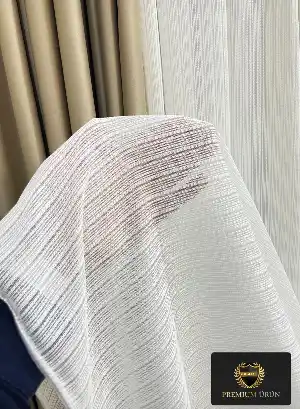 Premium Simli Pırlanta Ağır Gramajlı Dökümlü 1/3 Sık Pileli Ütü İstemeyen Tül Perde