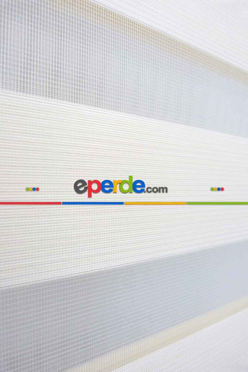 Oturma Odası - New Düz Zebra Perde- Krem Açık