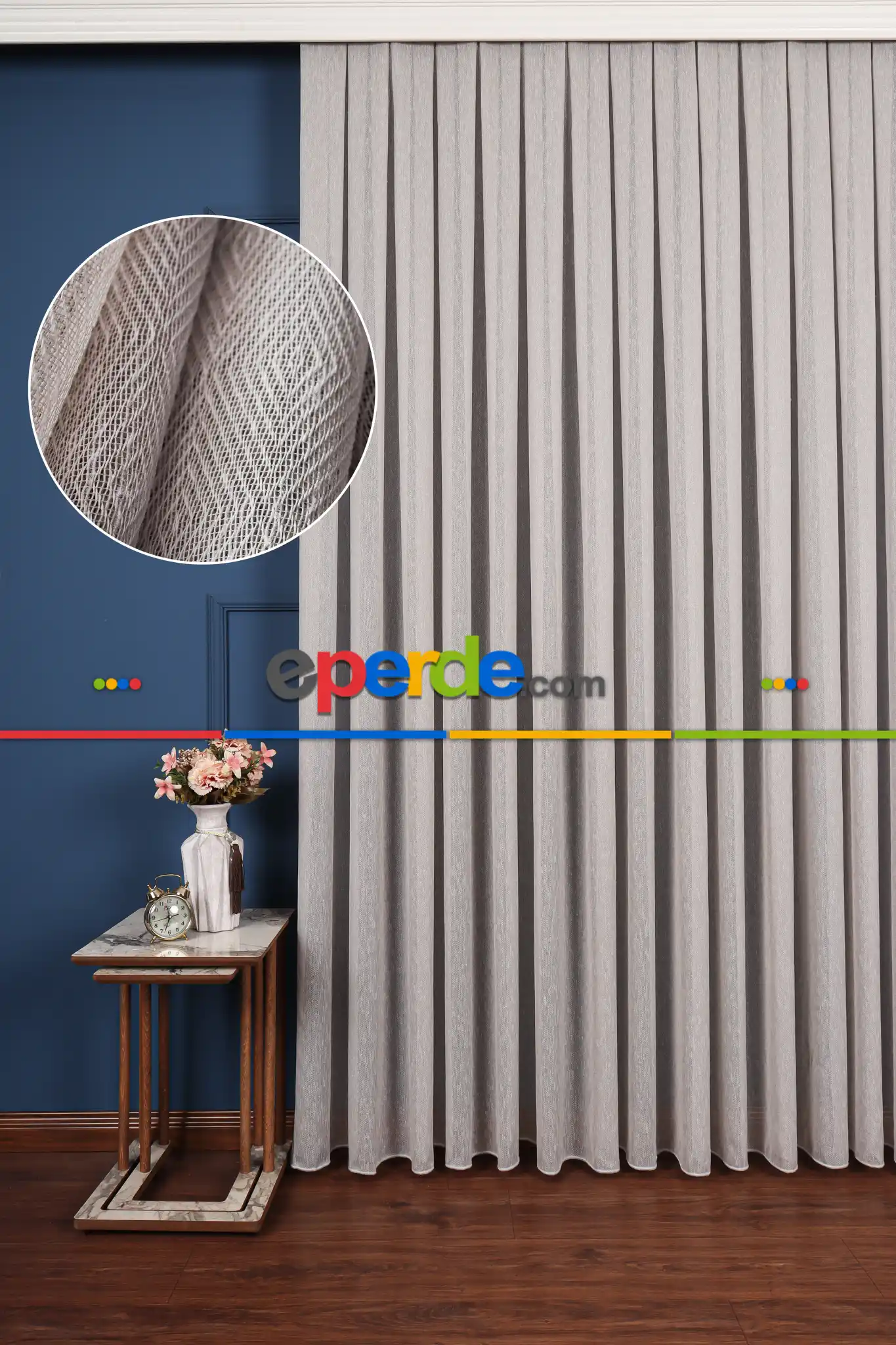 Salon Tül Perde - Balık Sırt Düz Tül Perde Ütü İstemez