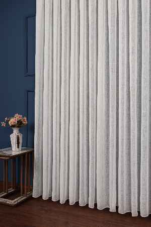 Orjinal Naturel Keten Düz Tül Perde