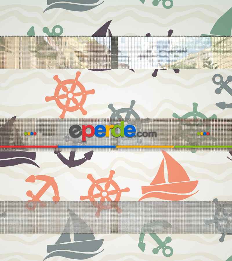 Bebek Odası Zebra Perde - Tekne Ve Çapa Baskılı Zebra Perde- Gri-Füme-Antrasit-Beyaz-Turuncu-Mor Patlıcan Moru-Su Yeşili