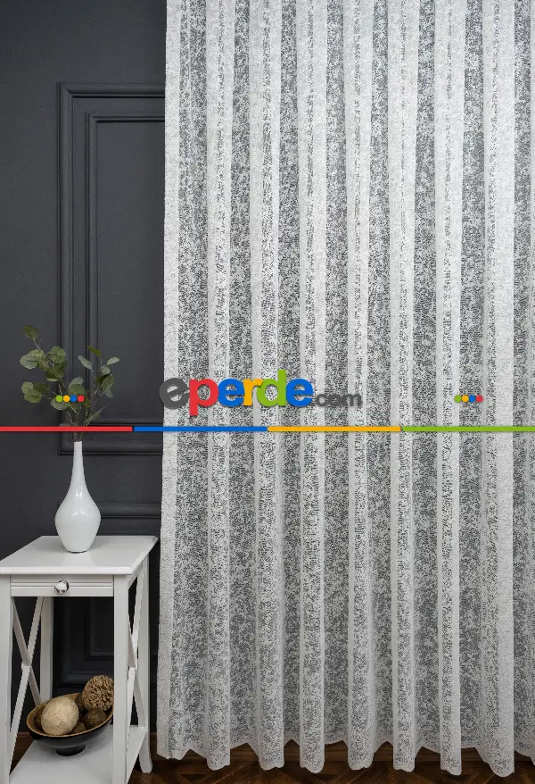 Yatak Odası - Brillant Örme Karlı Tasarım Model Tül