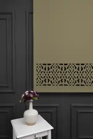 Bej Renk Lazer Kesim Mat Stor Perde (ister Düz - İster Lazer Kesimli Satın Alın)
