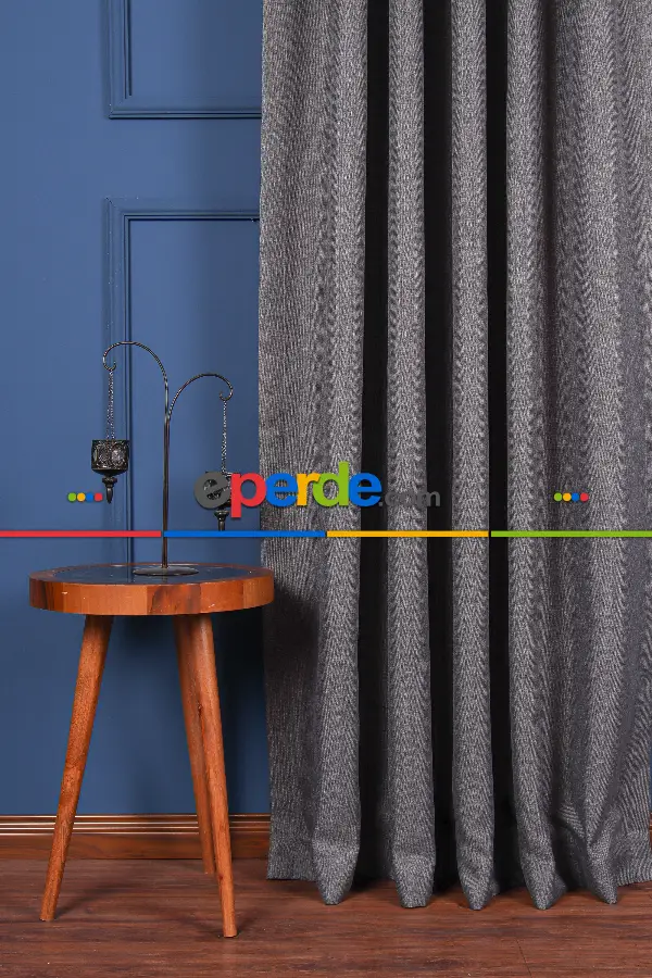 Gri Keten Blackout Karartma Işık Geçirmez