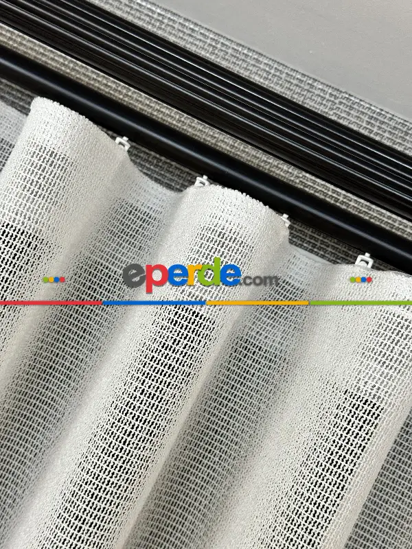 Düz Tül Perde Premium Serisi - Hafif File Tül - Ekru Renk - Ürün Videosu Açıklamada Vardır