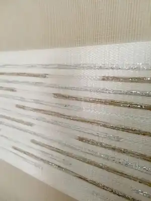 Sütlü Kahve Krem Lüx Zebra Perde- Krem-gümüş Simli-sütlü Kahve