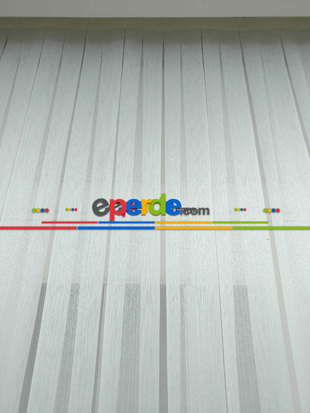 Hazır Ölçülü Çizgili Modern Düz Eteği Kurşunlu Tül Perde - Ütü İstemez