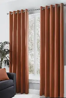 Kiremit Rengi Renk Kuşgözü Rustik Perde Halka Kuşgözü Boru İçin Perde