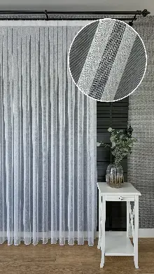 Oturma Odası - Ütü İstemeyen Ekru Keten Tül Perde - Yüksek Gramajlı - Şantuk Kurşunlu Tül