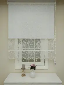 Tül Stor Çiftli Sistem Yakma Zemin Krem Damax- Gri Simli-ekru