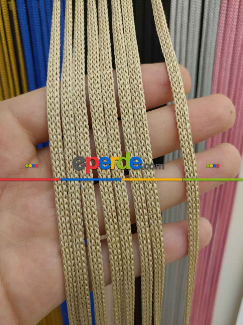 Bej Rengi İp Perde Jumbo Zincir Serisi- Bej