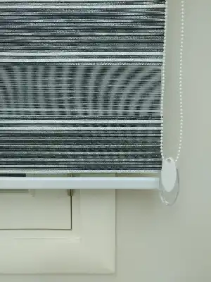 Zebra Perde Stella Series 1.kalite Lux 1616- Siyah-Beyaz-Gümüş Simli