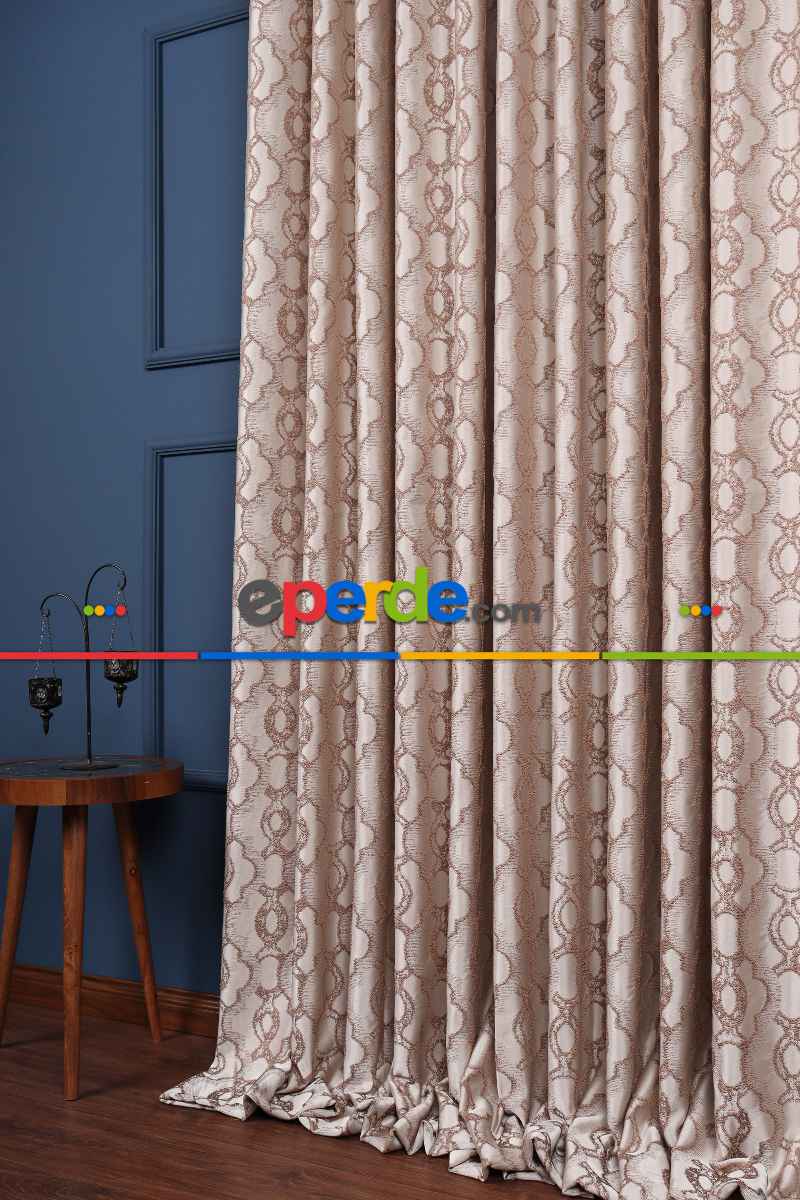 Yatak Odası Fon Perde - S Pile Dökümlü Jakar Dokuma Fon Perde