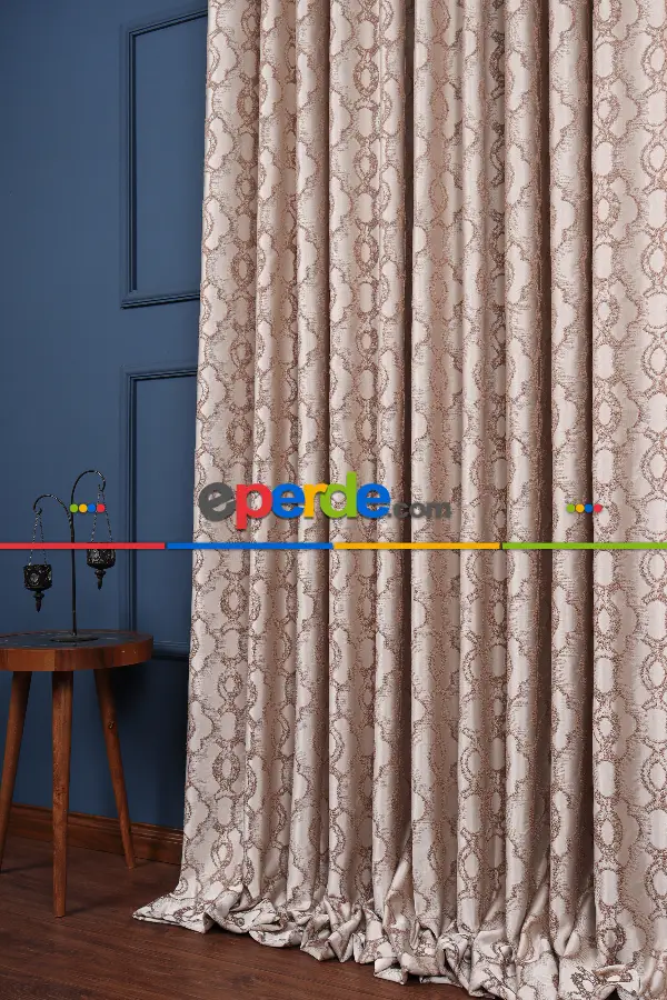 Salon Fon Perde - S Pile Dökümlü Jakar Dokuma Fon Perde