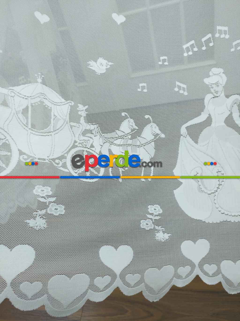 Çocuk Odası Kız Çocuk Odası Tül Perde Sindirella- Ekru