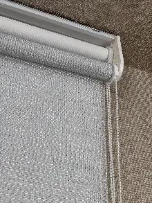 Ekru Gri Çiftli Sistem Tül Stor Perde, Standart Metal Kasalı Yüksek Kalite Kornişe Kolay Montaj Seçenekli