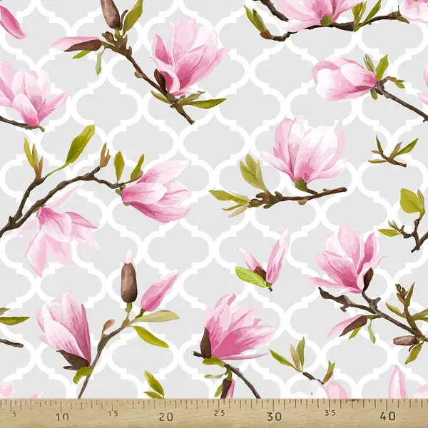 Pembe Çiçek Desenli Fon Perde Evm731 Kumaşı Kalındır Duck Bezi Değildir- Mavi-Beyaz-Pembe-Açık Yeşil-Gül Kurusu