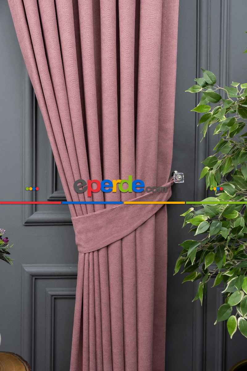 Gül Kurusu Düz Fon Perde En Dökümlü Fon Perde