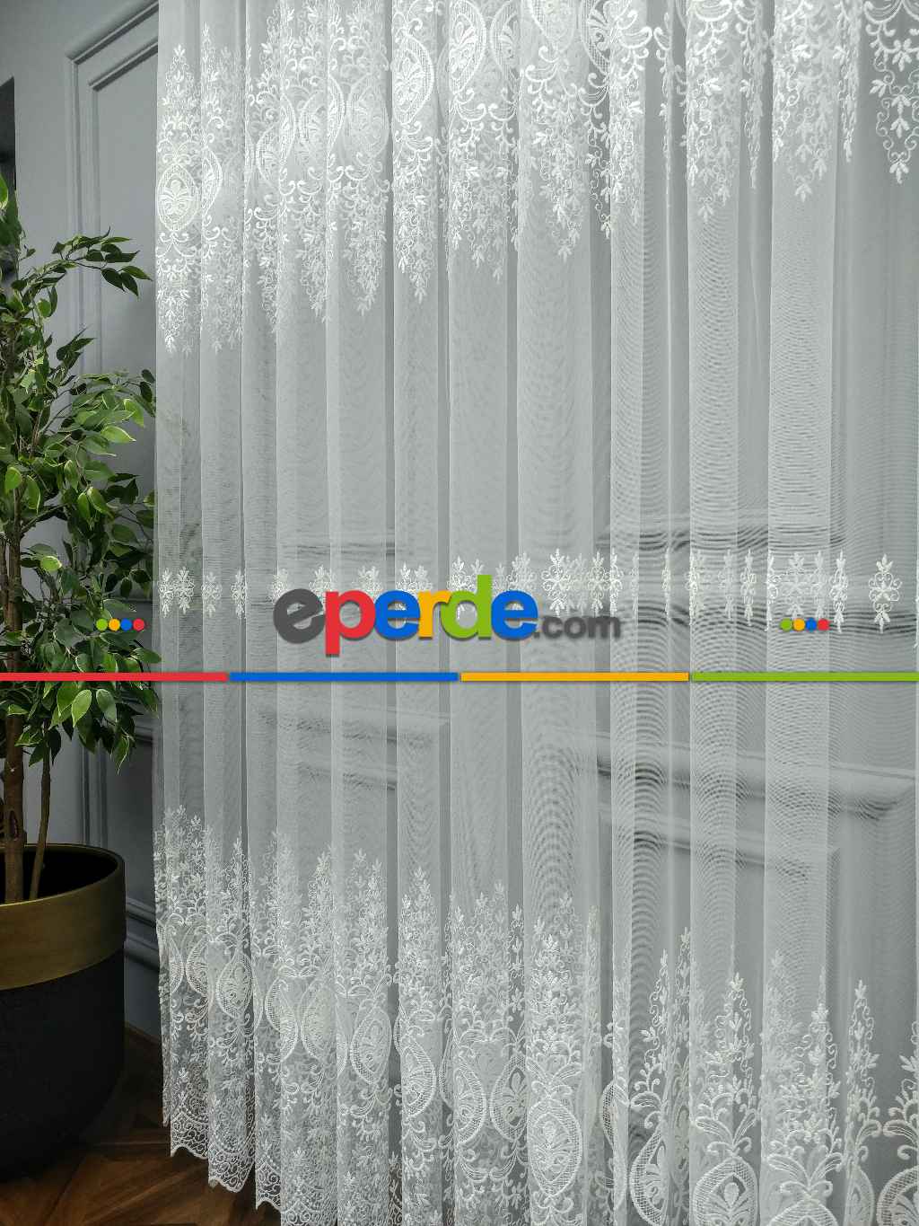 Brode Tül Perde 2023 Konak Özel Seri 907- Ekru