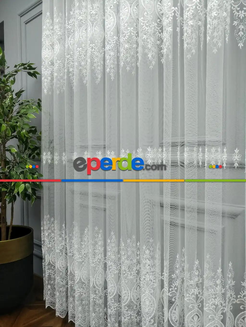 Brode Tül Perde 2023 Konak Özel Seri 907- Ekru
