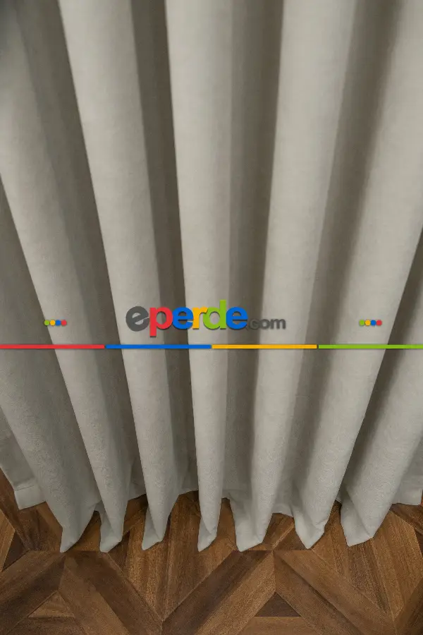 Açık Gri Düz Fon Perde En Dökümlü Fon Perde 04