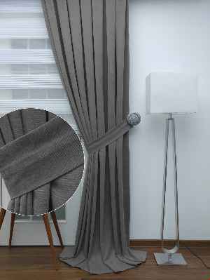 Toprak Gri Düz Fon Perde (280 Eninde)- Gri-füme-antrasit