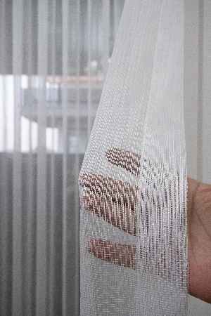 Hazır Ölçü Çizgili Düz Tül Perde - Sedef Simli Tül - Ütü İstemez - Kurşunlu Tül