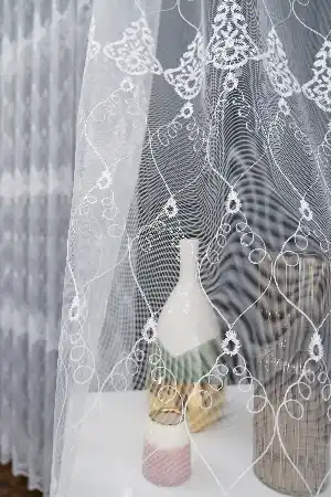 Salon Tül - Brode Selçuklu Desen İşleme Nakış Tasarım Tül Perde
