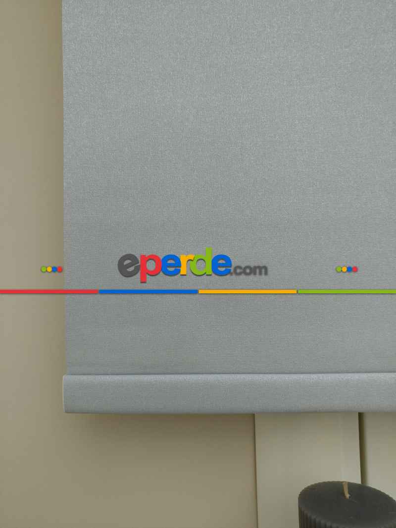 Gri Stor Perde Pastel Simli Serisi (pvc Kaplama) Kalın Dokulu- Gri Simli