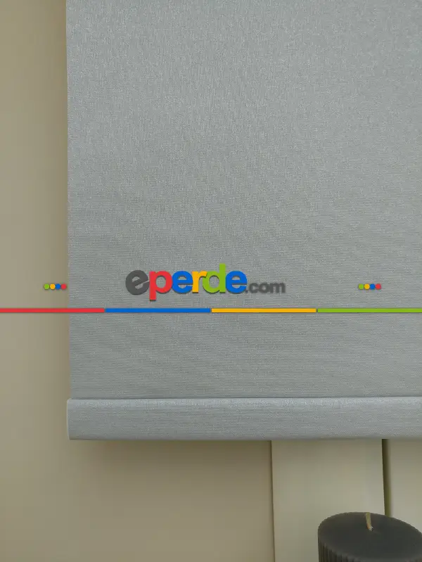 Salon Stor Perde - Gri Stor Perde Pastel Simli Serisi (pvc Kaplama) Kalın Dokulu- Gri Simli