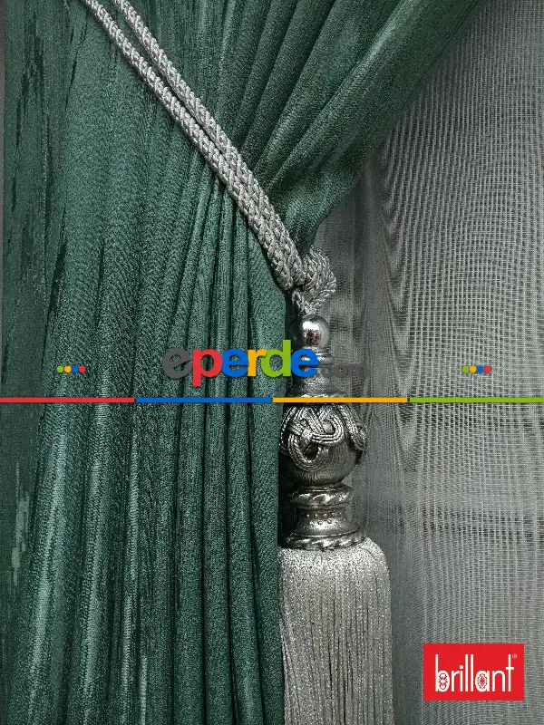 Brillant Jakar Fon Mint Yeşili Renk Düz Fon Perde - Yeşil-mint