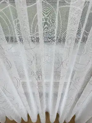 Desenli Fransız Dantel Örme Tül Perde, Desenli Ütü İstemeyen Tül