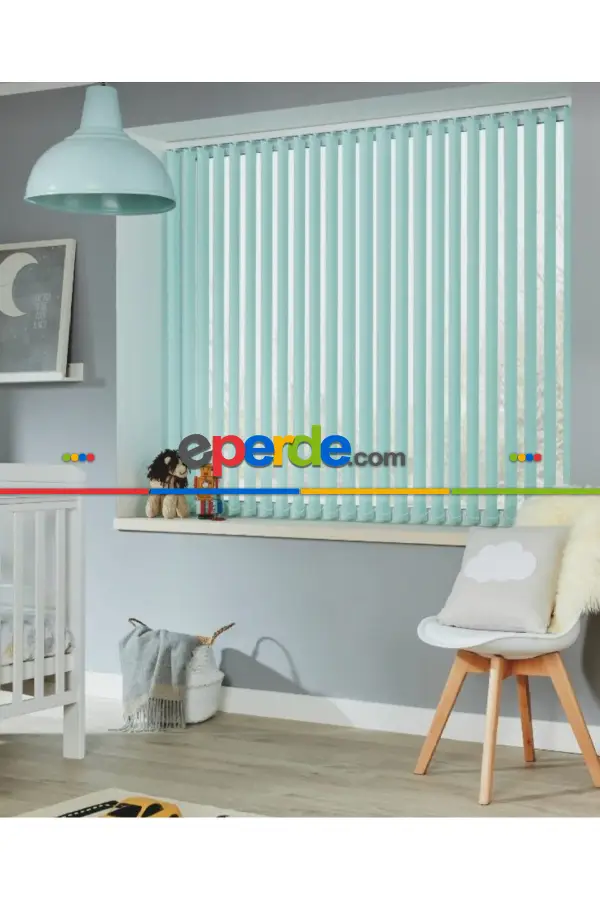 Turkuaz Dikey Kumaş Perde