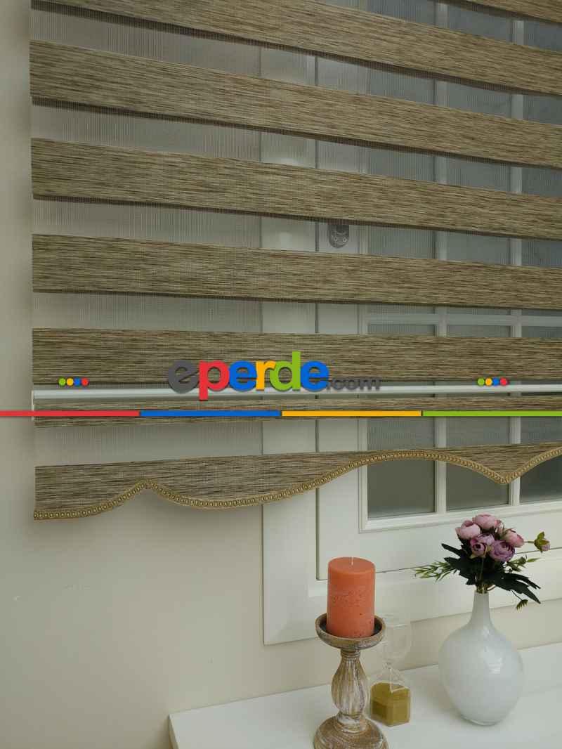 Yatak Odası - Zebra Perde -bambu Zebra (eco Serisi )- Kahve Açık